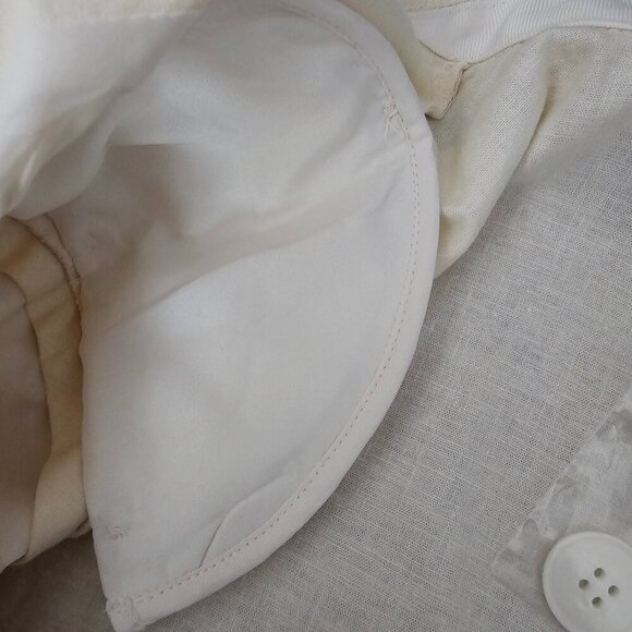 Bryant New Linen Blend Notched Collar Long Sleeve Off White Blazer - Picture 7 of 13